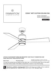 Fanimation ZONIX MA4660SSBNW Manual De Instrucciones