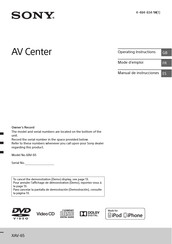 Sony XAV-65 Manual De Instrucciones