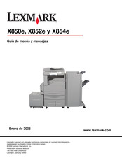 Lexmark X852e Guía De Menús Y Mensajes