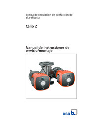 KSB Calio Z Manual De Instrucciones De Servicio/Montaje