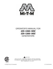 Mi-T-M GEN-12000-1MHE Manual Del Operador