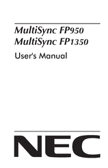 NEC MultiSync FP1350 Manual Del Usuario