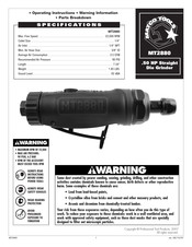 Matco Tools MT2880 Instrucciones De Operación