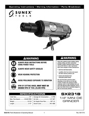 Sunex Tools SX231B Instrucciones De Operación