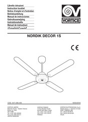 Vortice NORDIK DECOR 1S Manual De Instrucciones