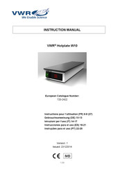 VWR Hotplate W10 Manual De Instrucciones