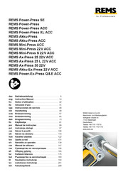 REMS Ax-Press 25 L 22 V ACC Instrucciones De Servicio