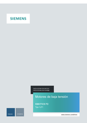 Siemens SIMOTICS FD 1LP1 Instrucciones De Servicio