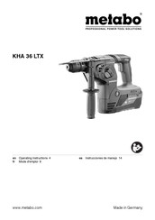 Metabo KHA 36 LTX Instrucciones De Manejo