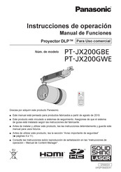 Panasonic PT-JX200GBE Instrucciones De Operación