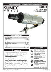 Sunex Tools SX231B Instrucciones De Operación