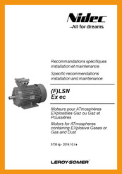 Nidec Leroy-Somer LSN Recomendaciones Específicas: Instalación Y Mantenimiento