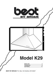 Broan best K29 Manual Del Usuario