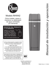 Rheem RHW42 Manual De Instalación Y Uso Y Operacion