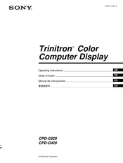 Sony CPD-G420 Manual De Instrucciones