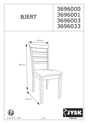 JYSK BJERT 3696001 Manual De Instrucciones