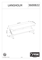 JYSK LANGHOLM 3600822 Manual De Instrucciones