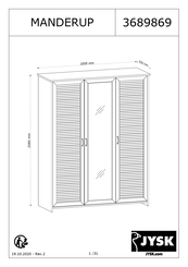 JYSK MANDERUP 3689869 Manual De Instrucciones