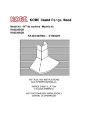 KOBE RA-092 SERIE Instrucciones De Instalación Y Manual De Operación