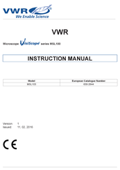VWR VisiScope MSL103 Serie Manual De Instrucciones