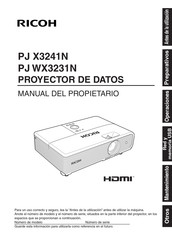 Ricoh PJ WX3231N Manual Del Propietário