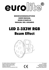 EuroLite LED Z-3X3W RGB Manual Del Usuario