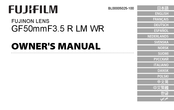 FujiFilm GF50mmF3.5 R LM WR Manual Del Propietário