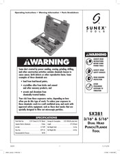 Sunex Tools SX281 Instrucciones De Operación