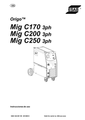 ESAB Origo Mig C170 3ph Instrucciones De Uso