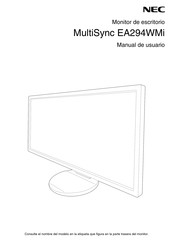 NEC MultiSync EA294WMi Manual De Usuario