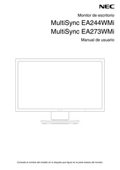 NEC MultiSync EA244WMi Manual De Usuario