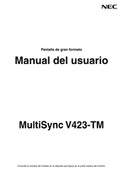 NEC MultiSync V423-TM Manual Del Usuario