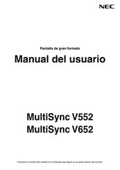 NEC MultiSync V552 Manual Del Usuario