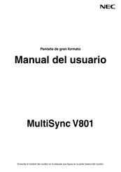 NEC MultiSync V801 Manual Del Usuario