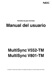 NEC MultiSync V801-TM Manual Del Usuario