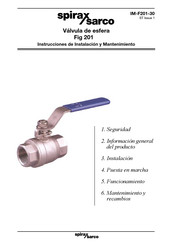 Spirax Sarco Fig 201 Instrucciones De Instalación Y Mantenimiento