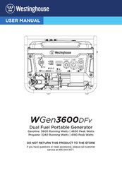 Westinghouse WGen3600DFv Manual Del Usuario