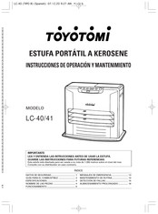 Toyotomi LC-41 Instrucciones De Operacion Y Mantenimiento