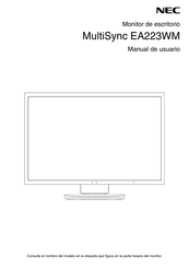 NEC MultiSync EA223WM Manual De Usuario