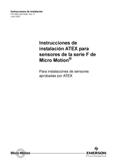 Emerson Micro Motion F Serie Instrucciones De Instalación