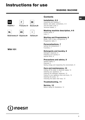 Indesit WIA 101 Instrucciones Para El Uso