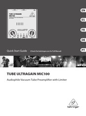 Behringer TUBE ULTRAGAIN MIC100 Guia De Inicio Rapido