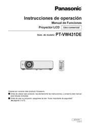 Panasonic PT-VW431DE Instrucciones De Operación