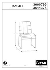 JYSK HAMMEL 3644378 Manual De Instrucciones