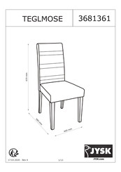 JYSK TEGLMOSE 3681361 Manual De Instrucciones