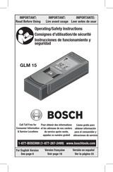 Bosch GLM 15 Instrucciones De Funcionamiento Y Seguridad