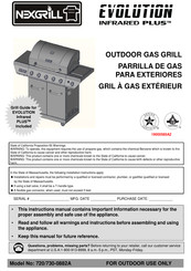 Nexgrill EVOLUTION INFRARED PLUS 720-0882A Guia De Instalacion