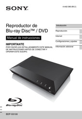 Sony BDP-S3100 Manual De Instrucciones