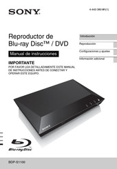Sony BDP-S1100 Manual De Instrucciones