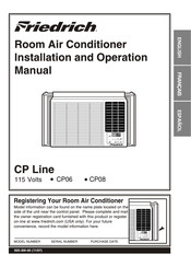 Friedrich CP Serie Manual De Instalación Y Funcionamiento